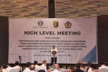 Jelang Hari Raya Natal dan Tahun Baru 2022, TPID Provinsi Lampung Gelar High Level Meeting dan Rapat Koordinasi